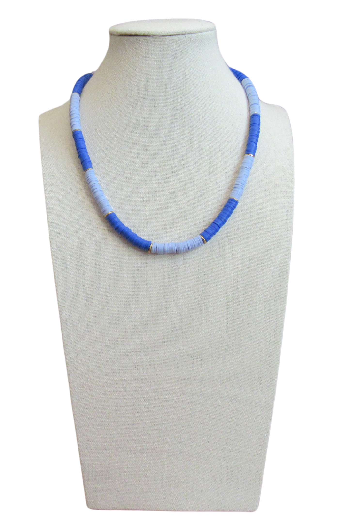 Shades of Blue Clay Beads + gold